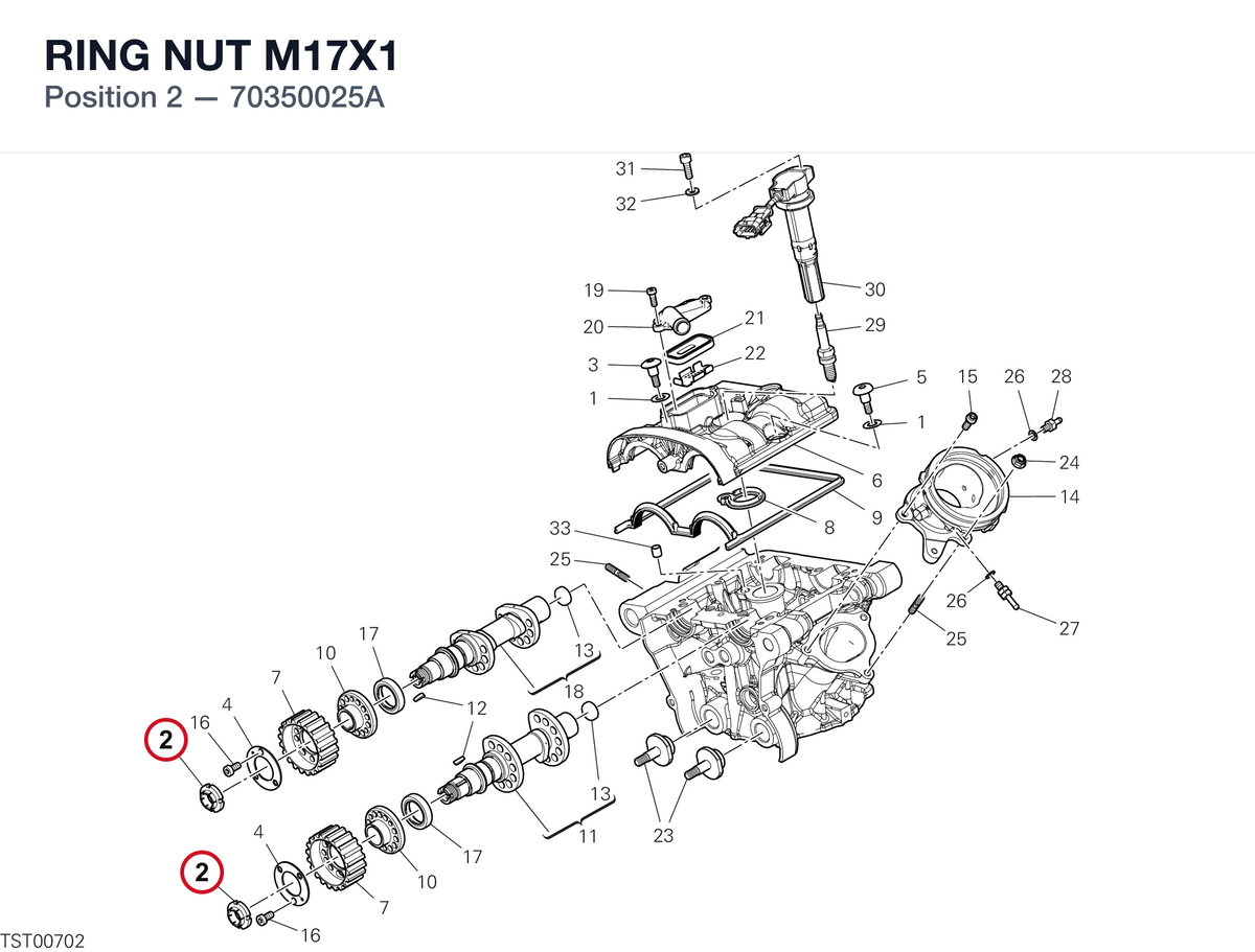 RING NUT M17X1 70350025A diagram position