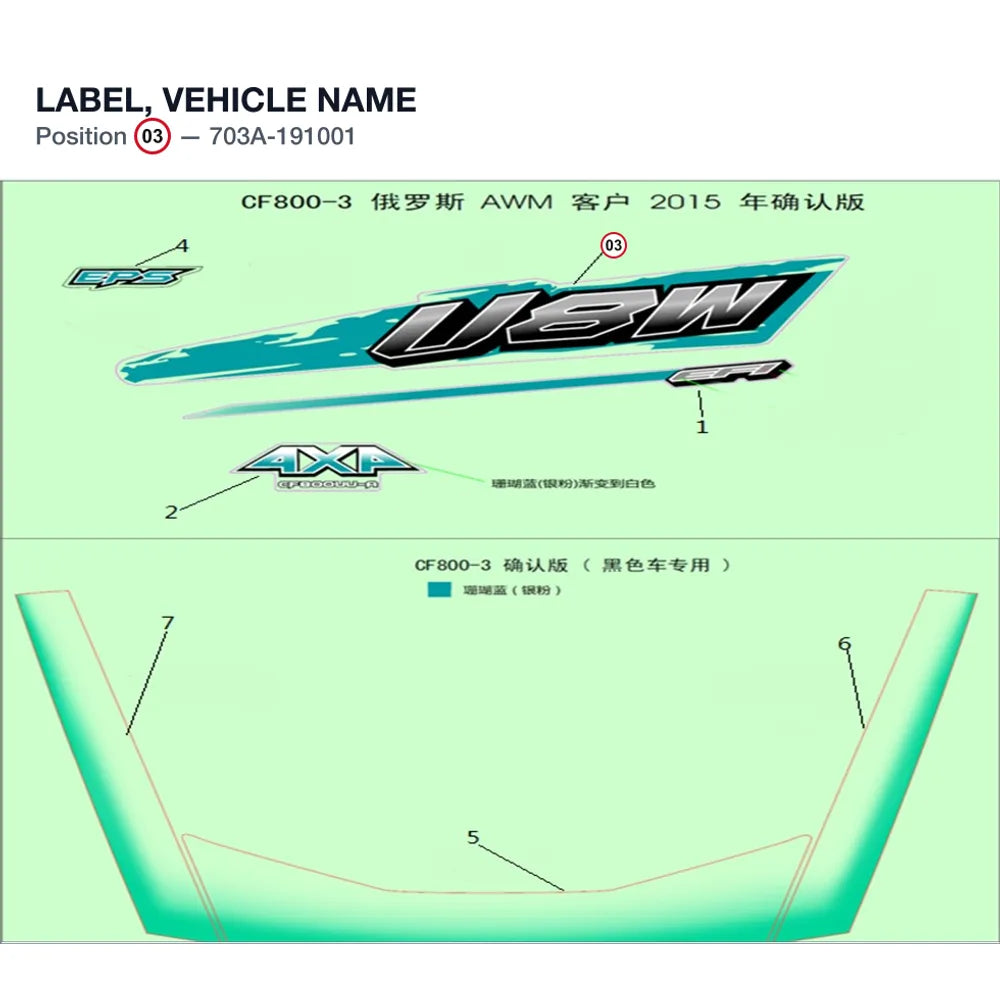 LABEL, VEHICLE NAME product image