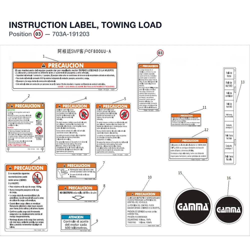 INSTRUCTION LABEL, TOWING LOAD product image