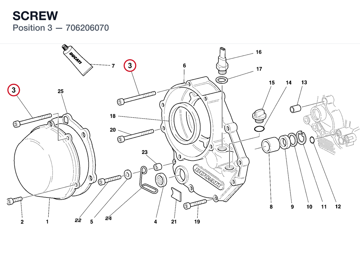 SCREW 706206070 diagram position