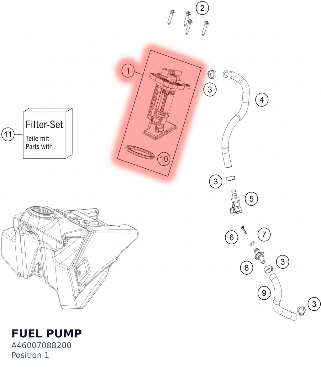 Diagram preview: FUEL PUMP (A46007088200)