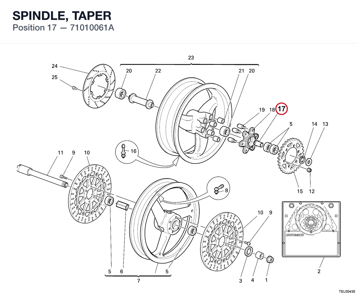 SPINDLE, TAPER 71010061A diagram position
