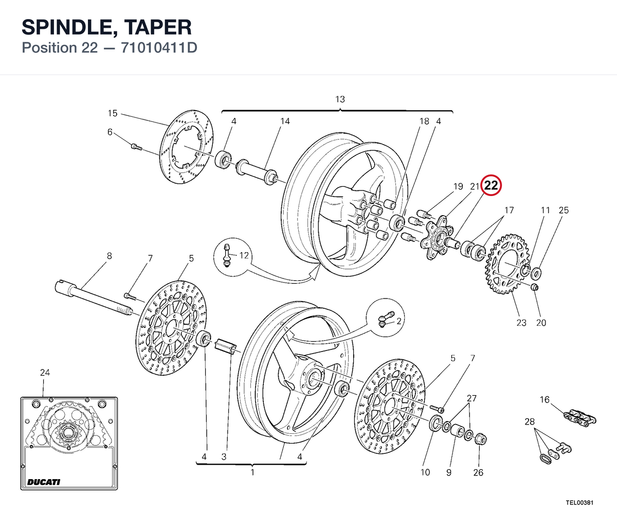 SPINDLE, TAPER 71010411D diagram position