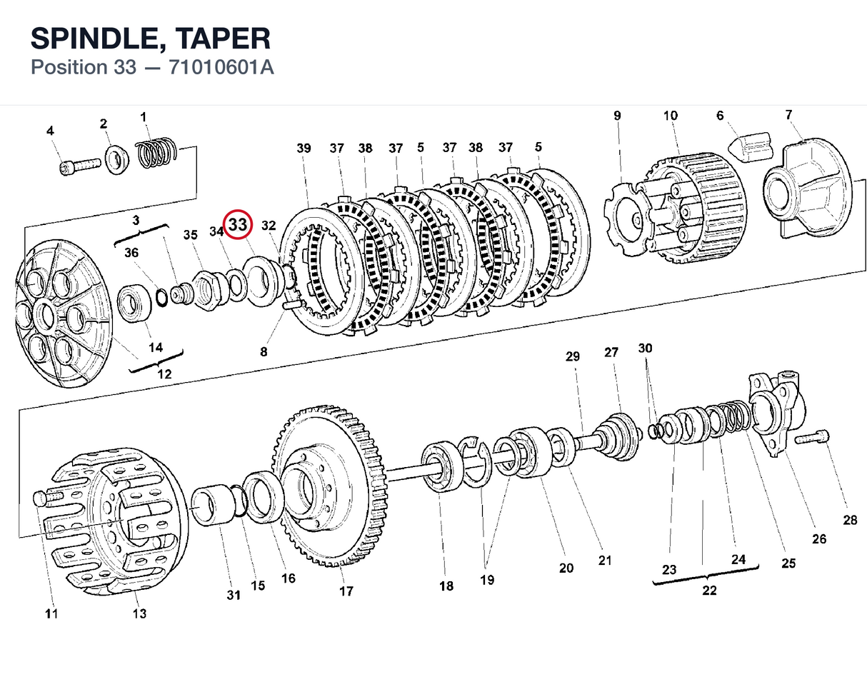 SPINDLE, TAPER