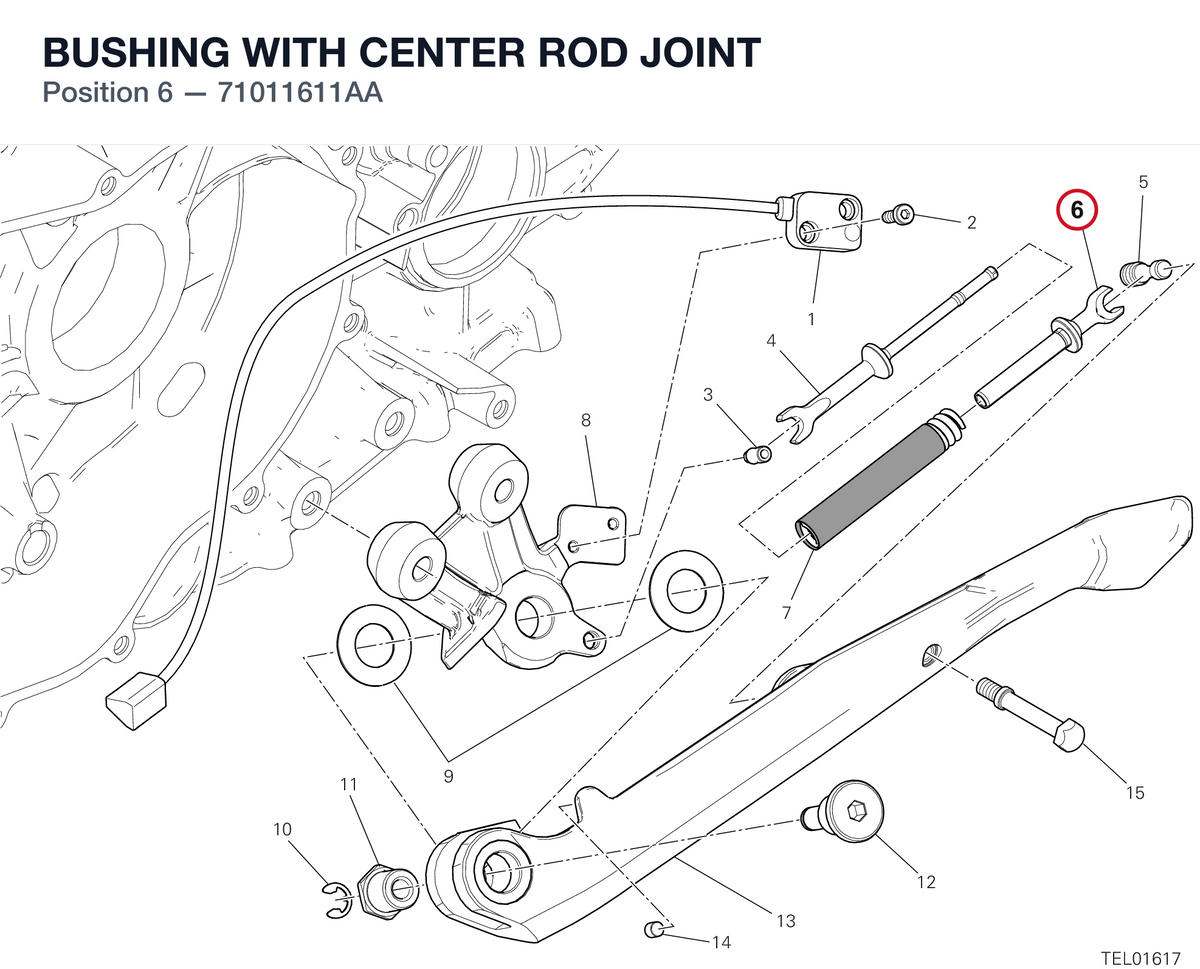 BUSHING WITH CENTER ROD JOINT 71011611AA diagram position