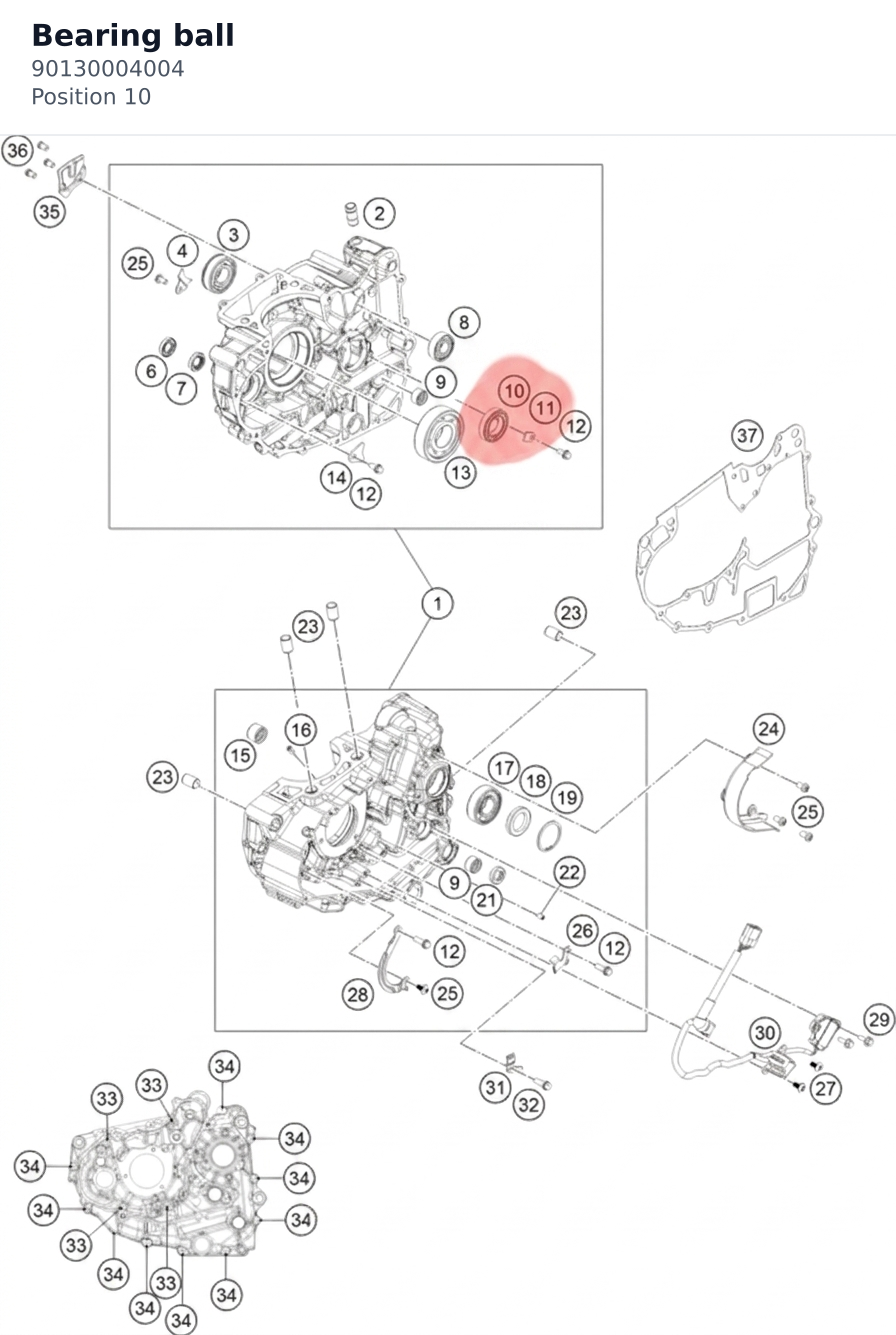 Diagram preview: Bearing ball (90130004004)