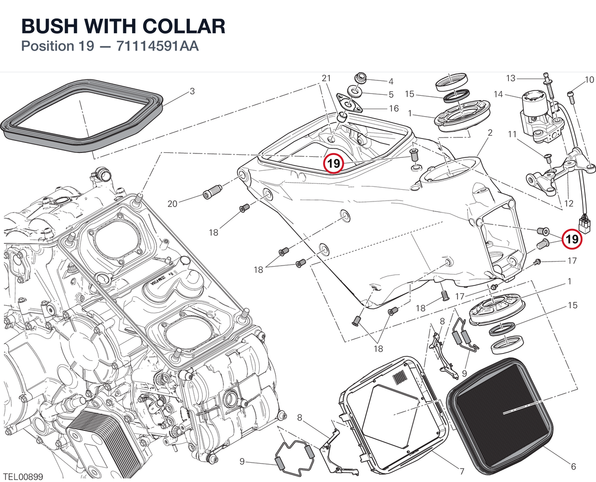 BUSH WITH COLLAR 71114591AA diagram position
