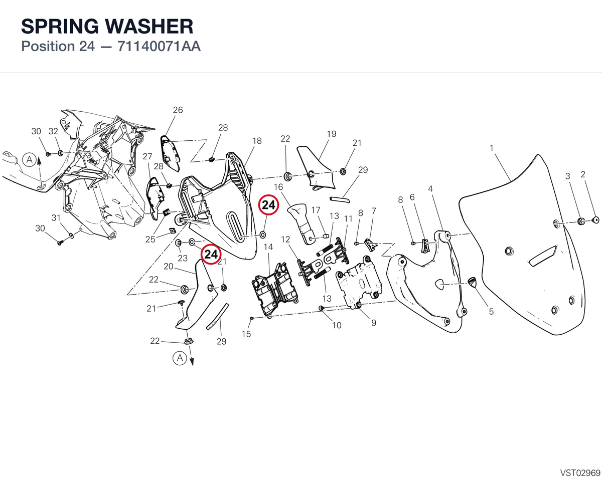 SPRING WASHER 71140071AA diagram position
