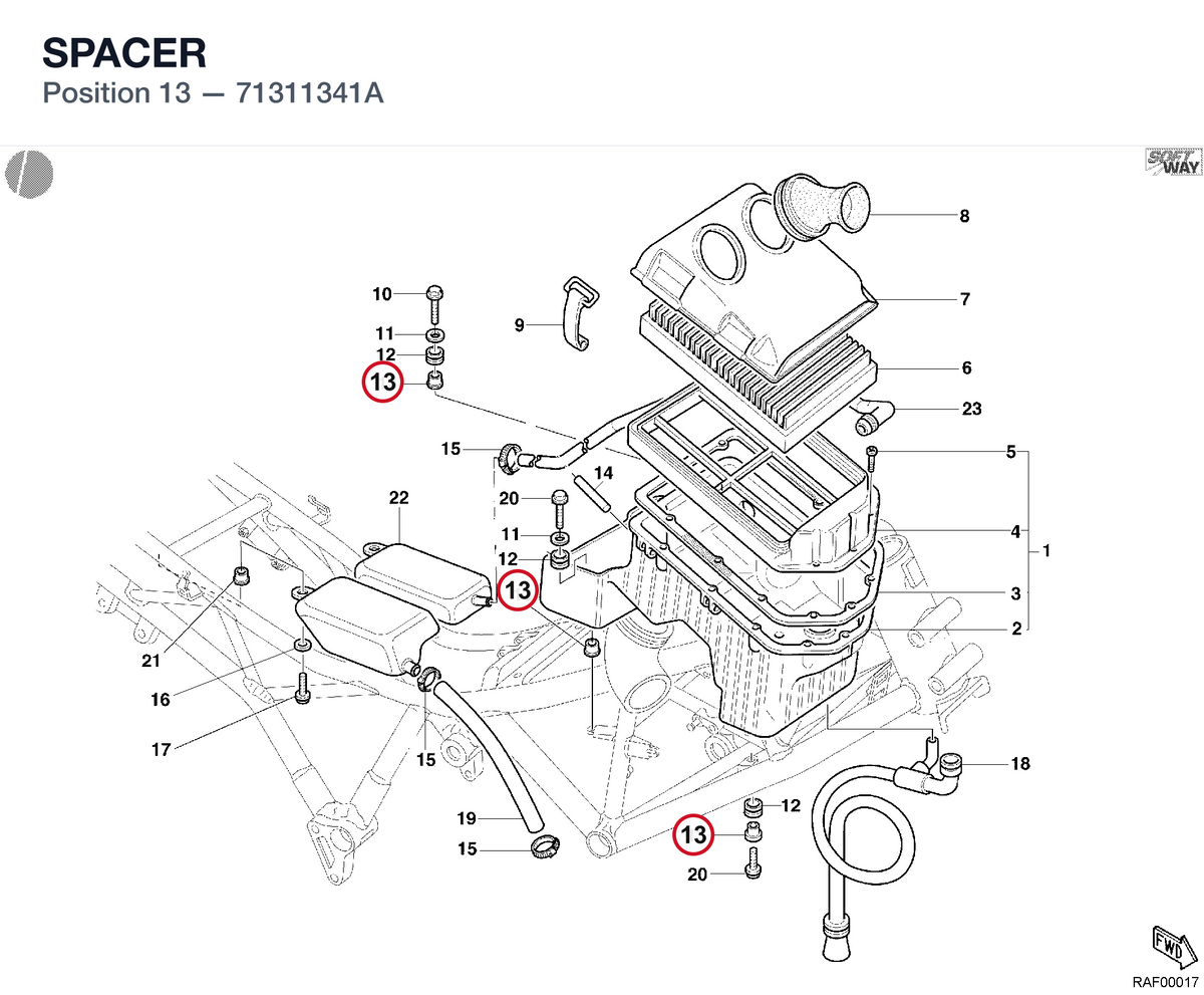 SPACER 71311341A diagram position