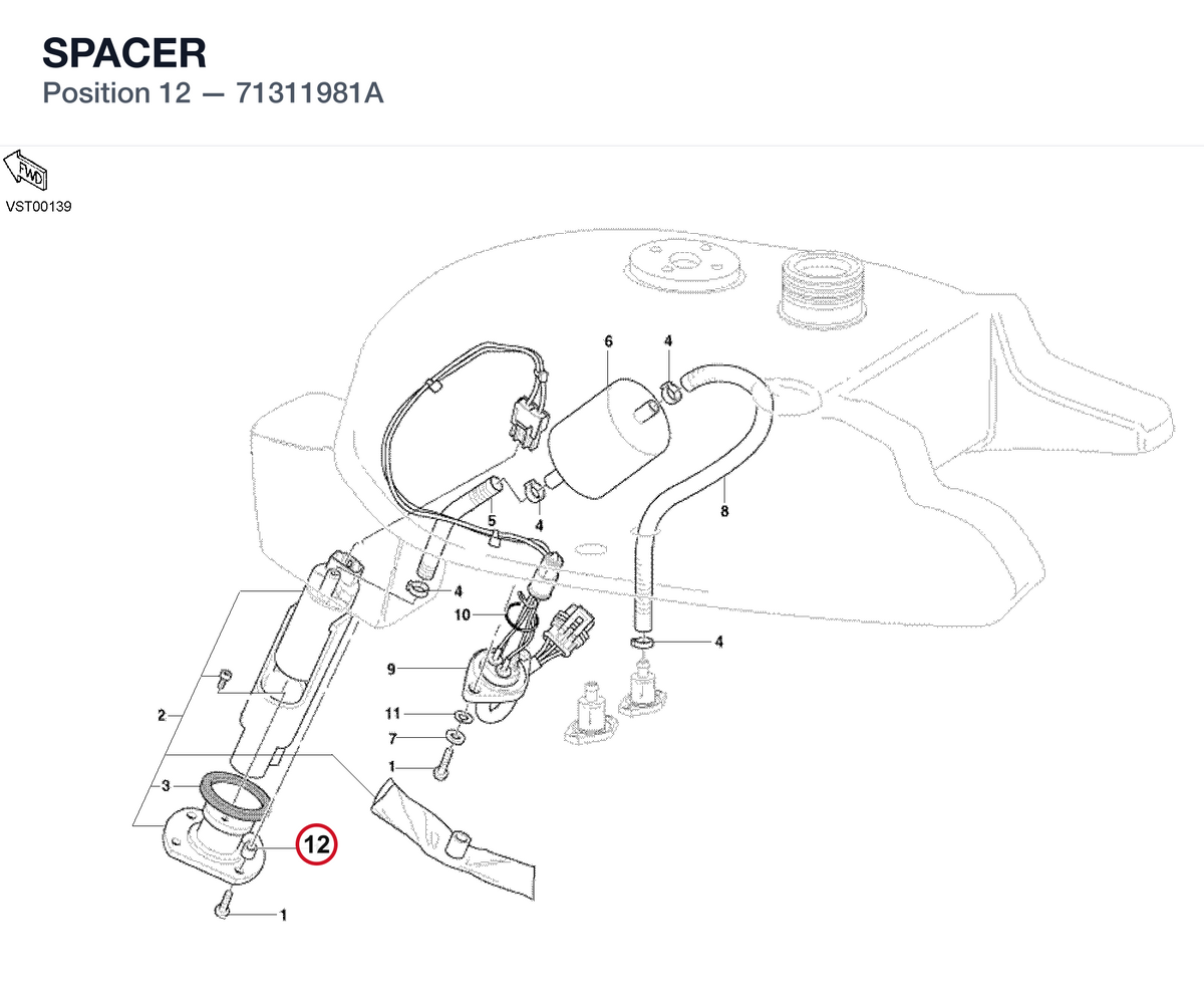 SPACER 71311981A diagram position