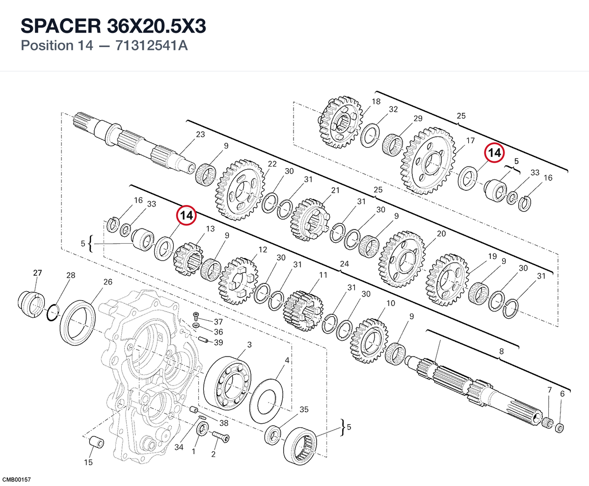 SPACER 36X20.5X3 71312541A diagram position