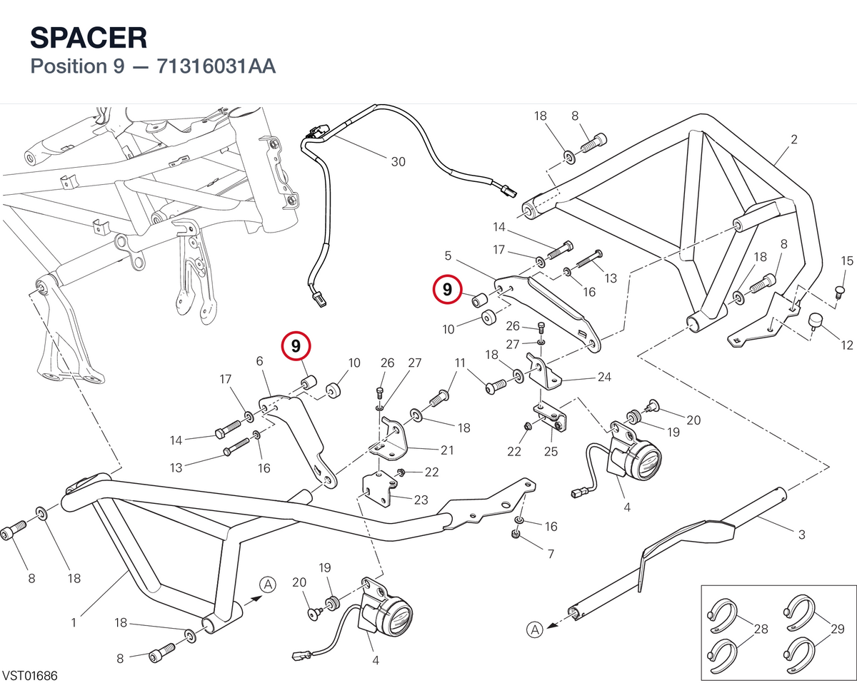 SPACER 71316031AA diagram position