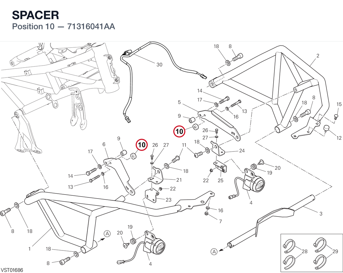 SPACER 71316041AA diagram position