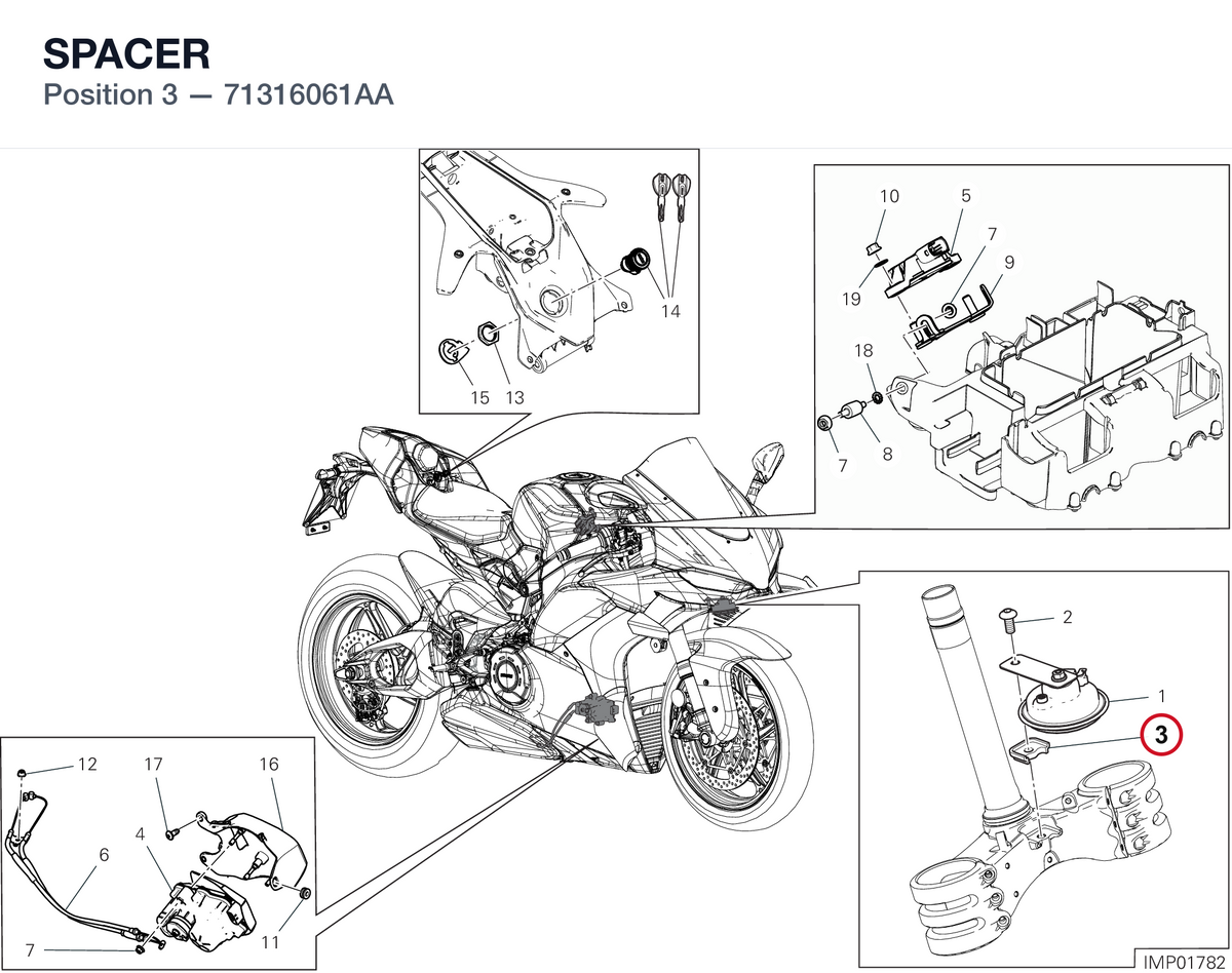 SPACER 71316061AA diagram position
