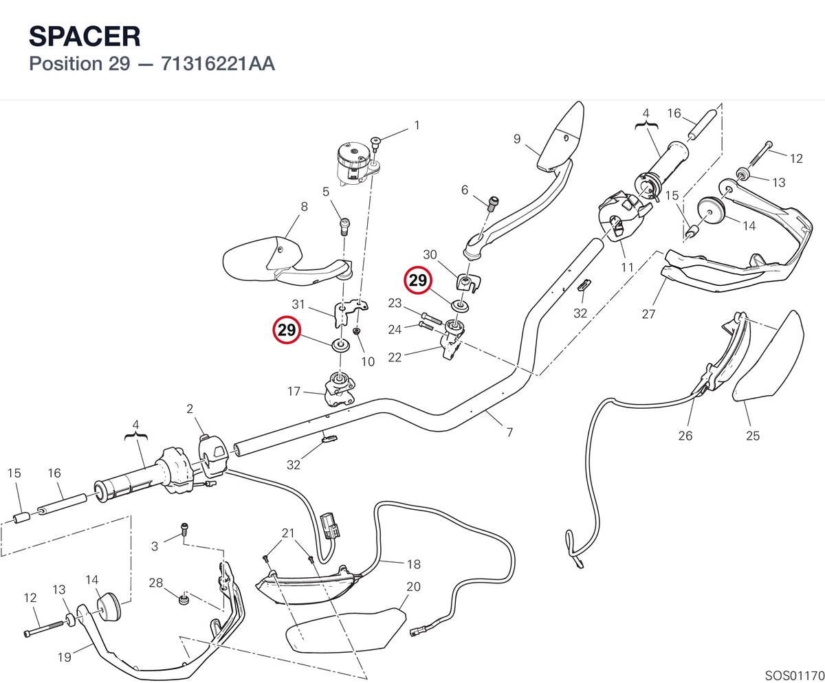 SPACER 71316221AA diagram position