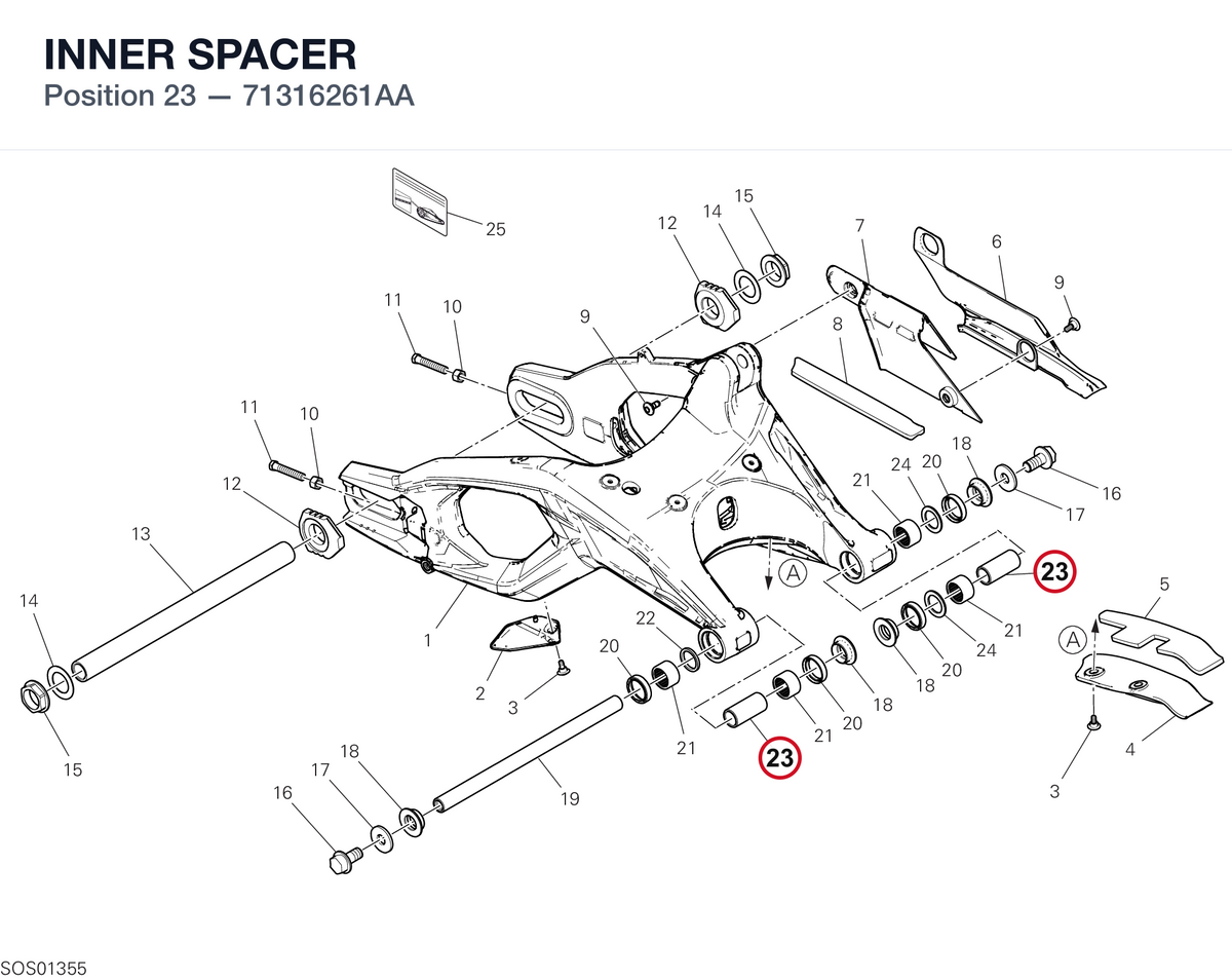 INNER SPACER 71316261AA diagram position