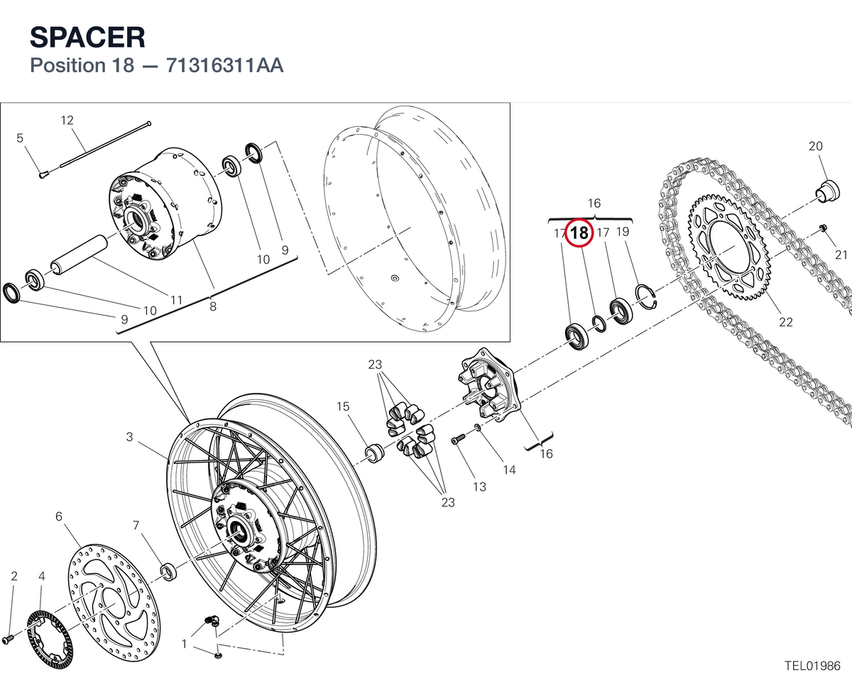 SPACER 71316311AA diagram position