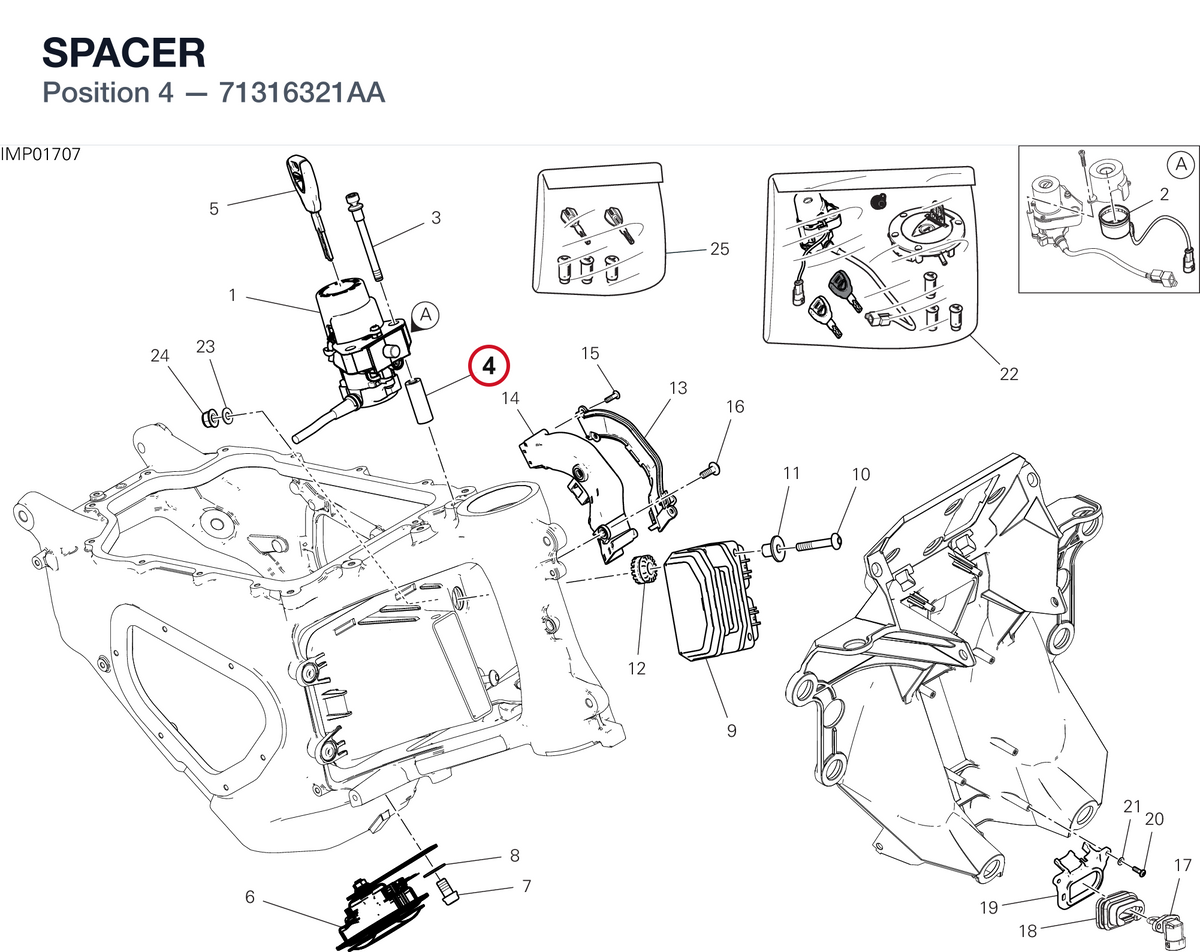 SPACER 71316321AA diagram position
