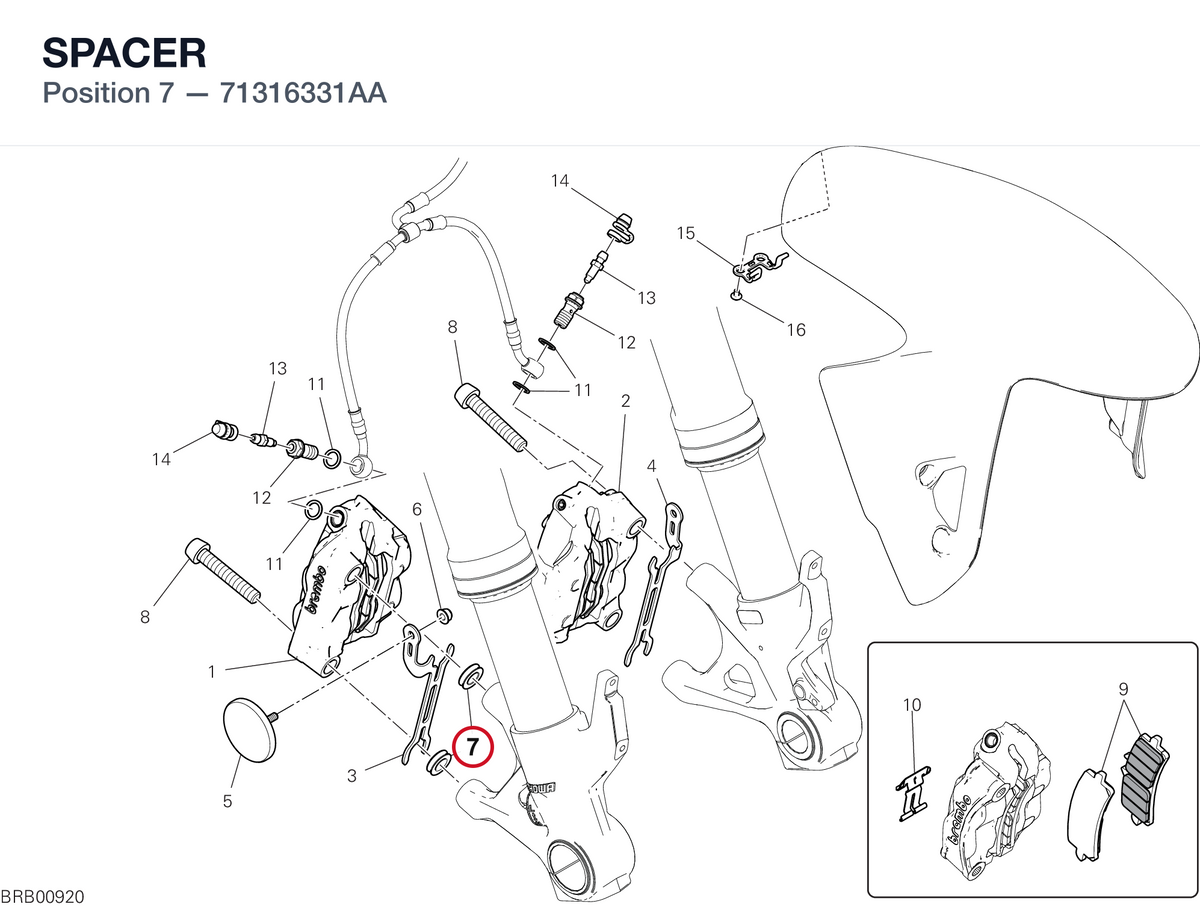 SPACER 71316331AA diagram position