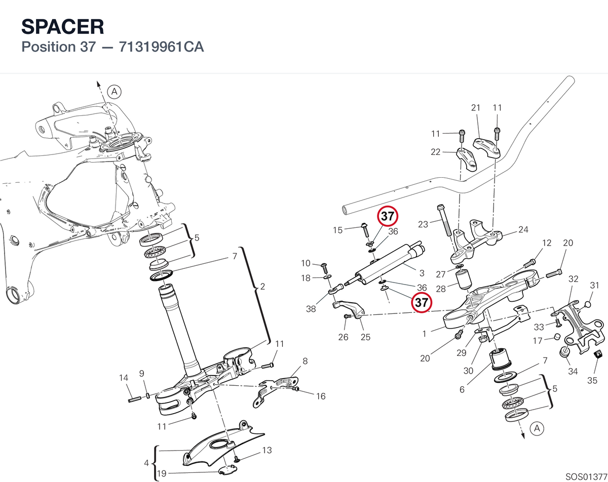 SPACER 71319961CA diagram position