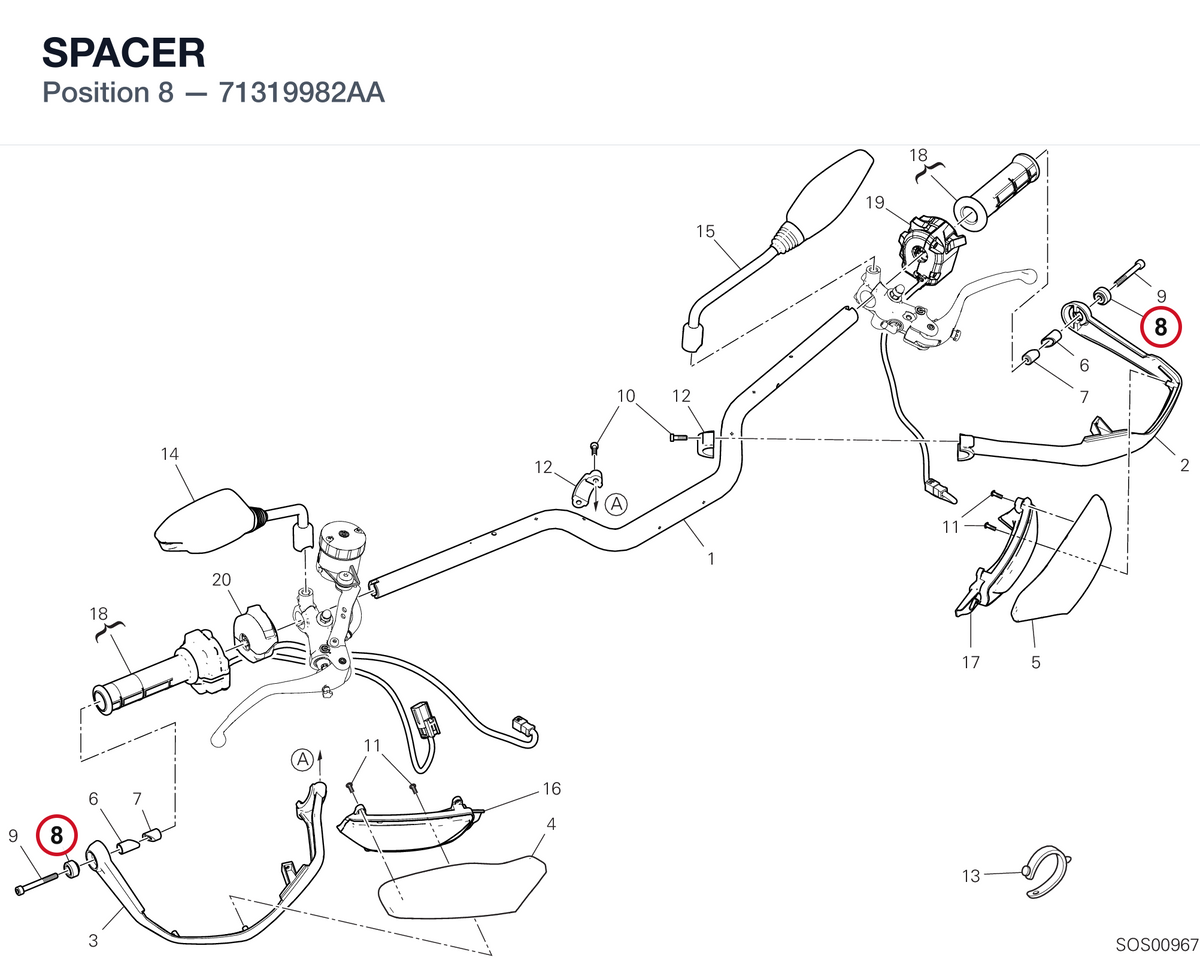SPACER 71319982AA diagram position