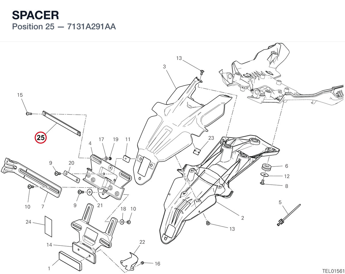 SPACER 7131A291AA diagram position