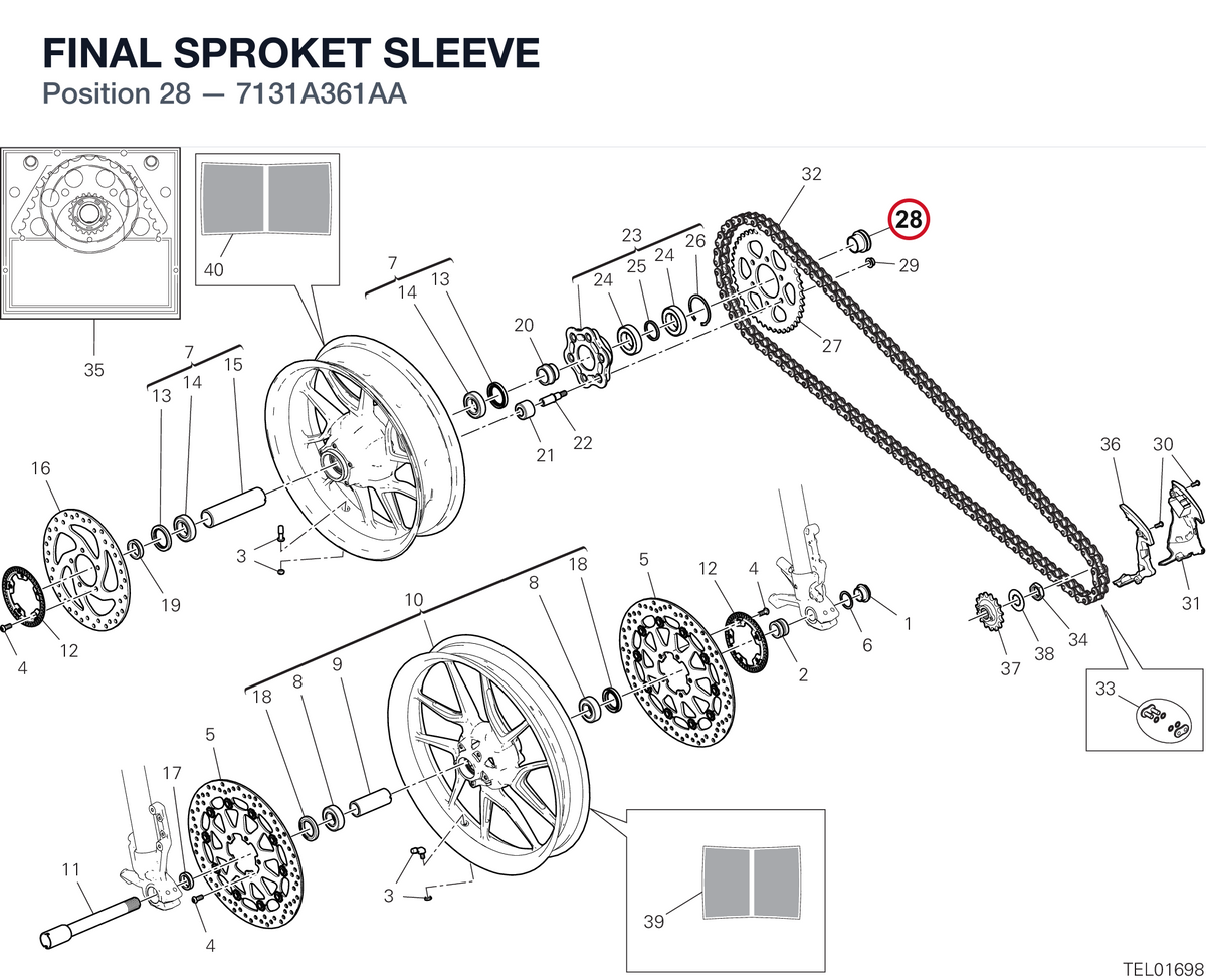 FINAL SPROKET SLEEVE 7131A361AA diagram position