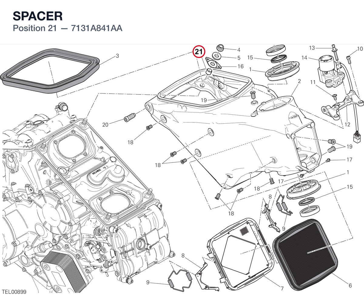 SPACER 7131A841AA diagram position