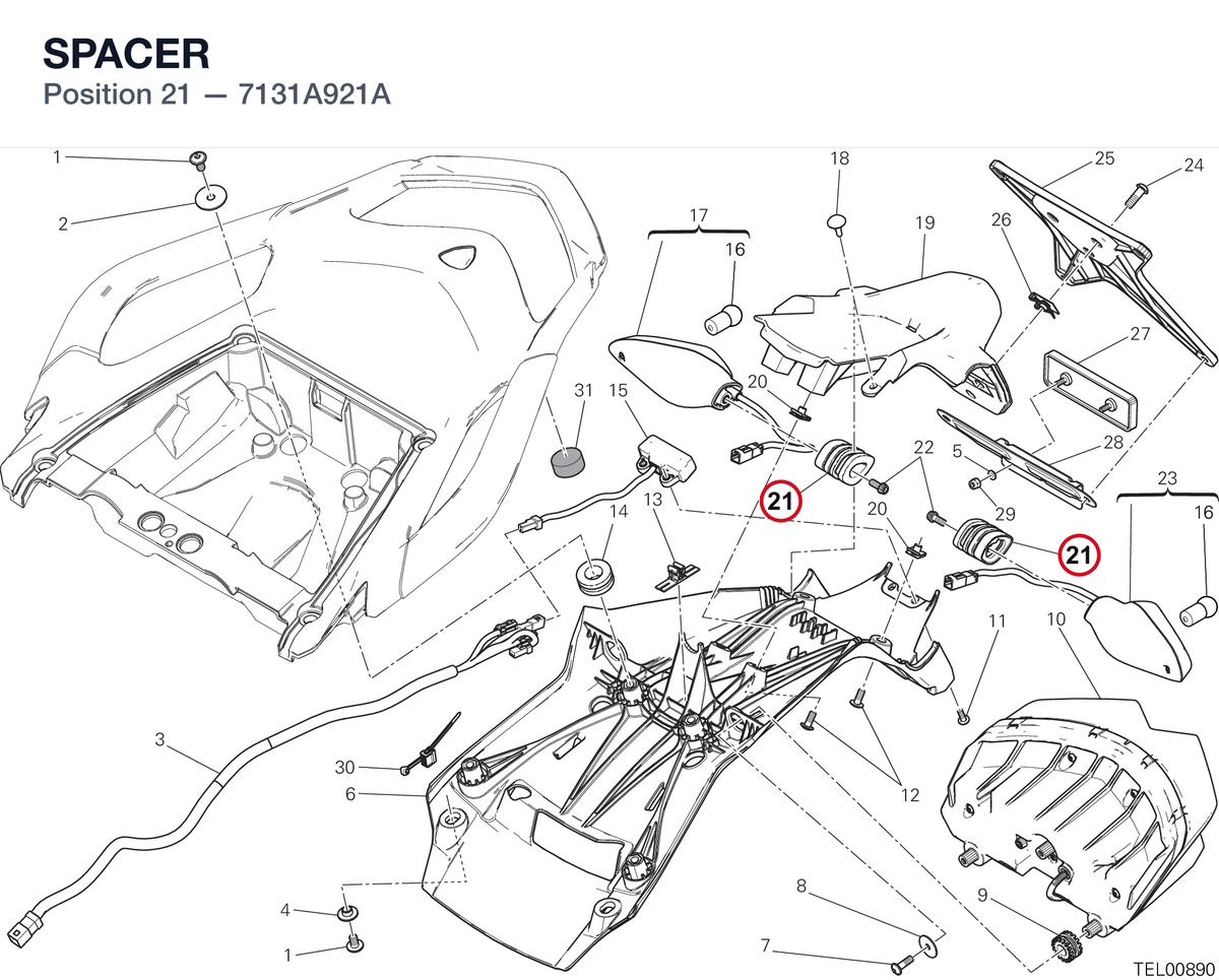 SPACER 7131A921A diagram position