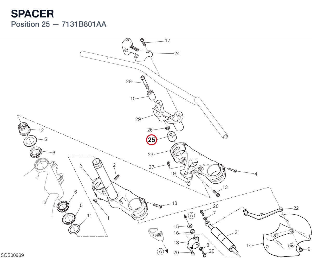 SPACER 7131B801AA diagram position