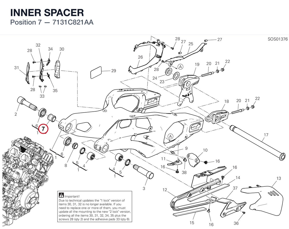 INNER SPACER 7131C821AA diagram position