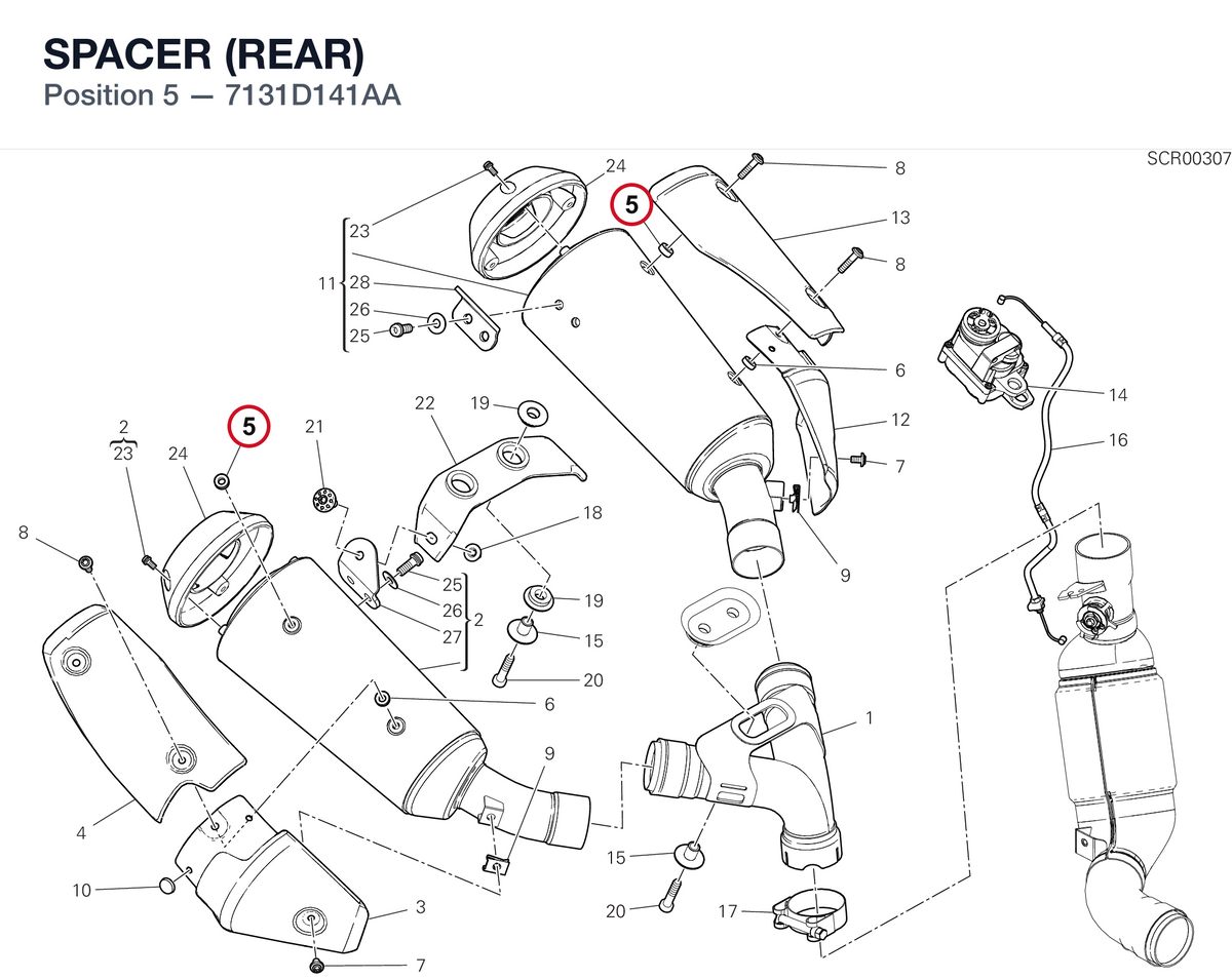SPACER (REAR) 7131D141AA diagram position