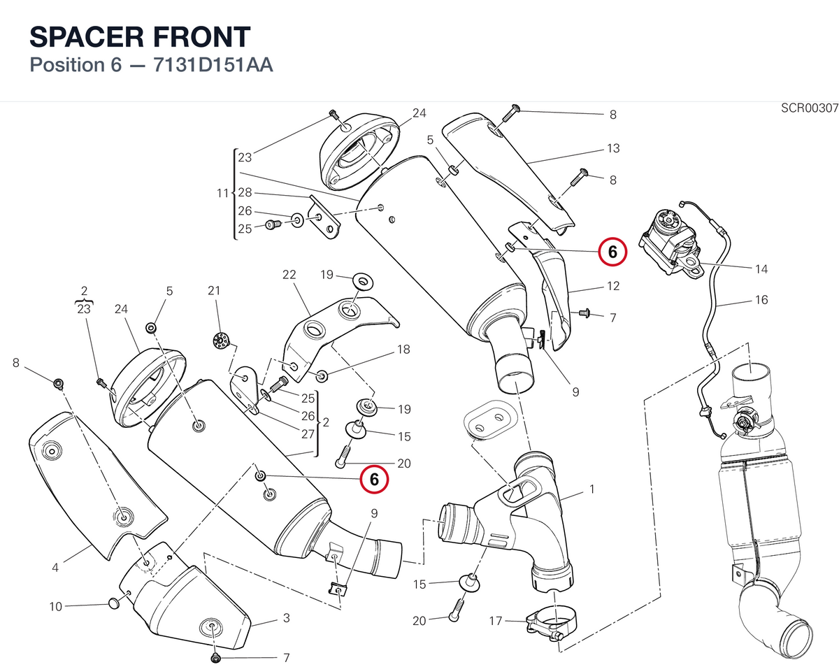 SPACER FRONT 7131D151AA diagram position