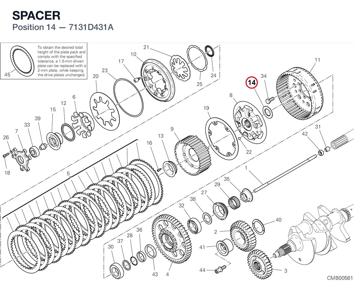 SPACER 7131D431A diagram position