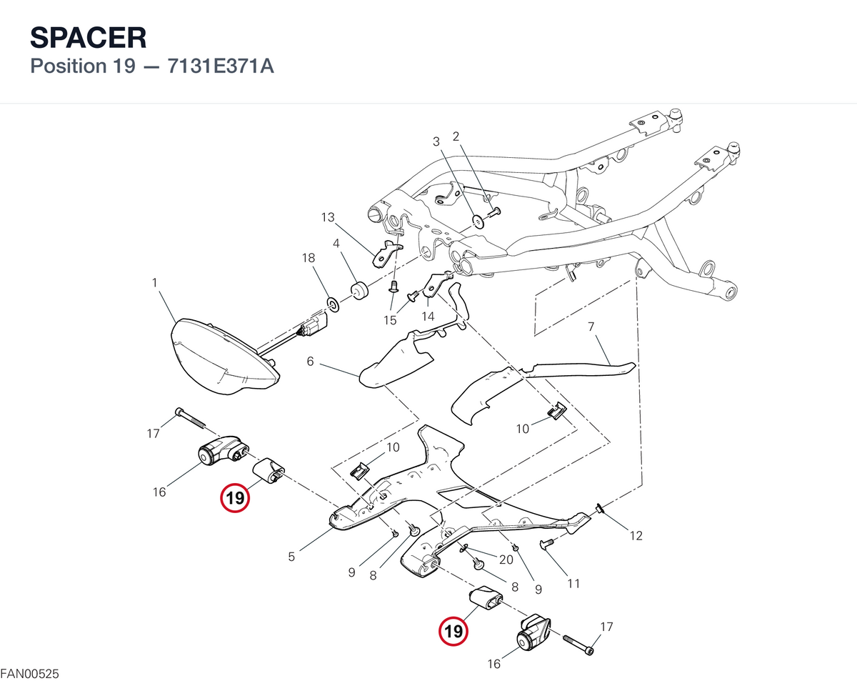SPACER 7131E371A diagram position