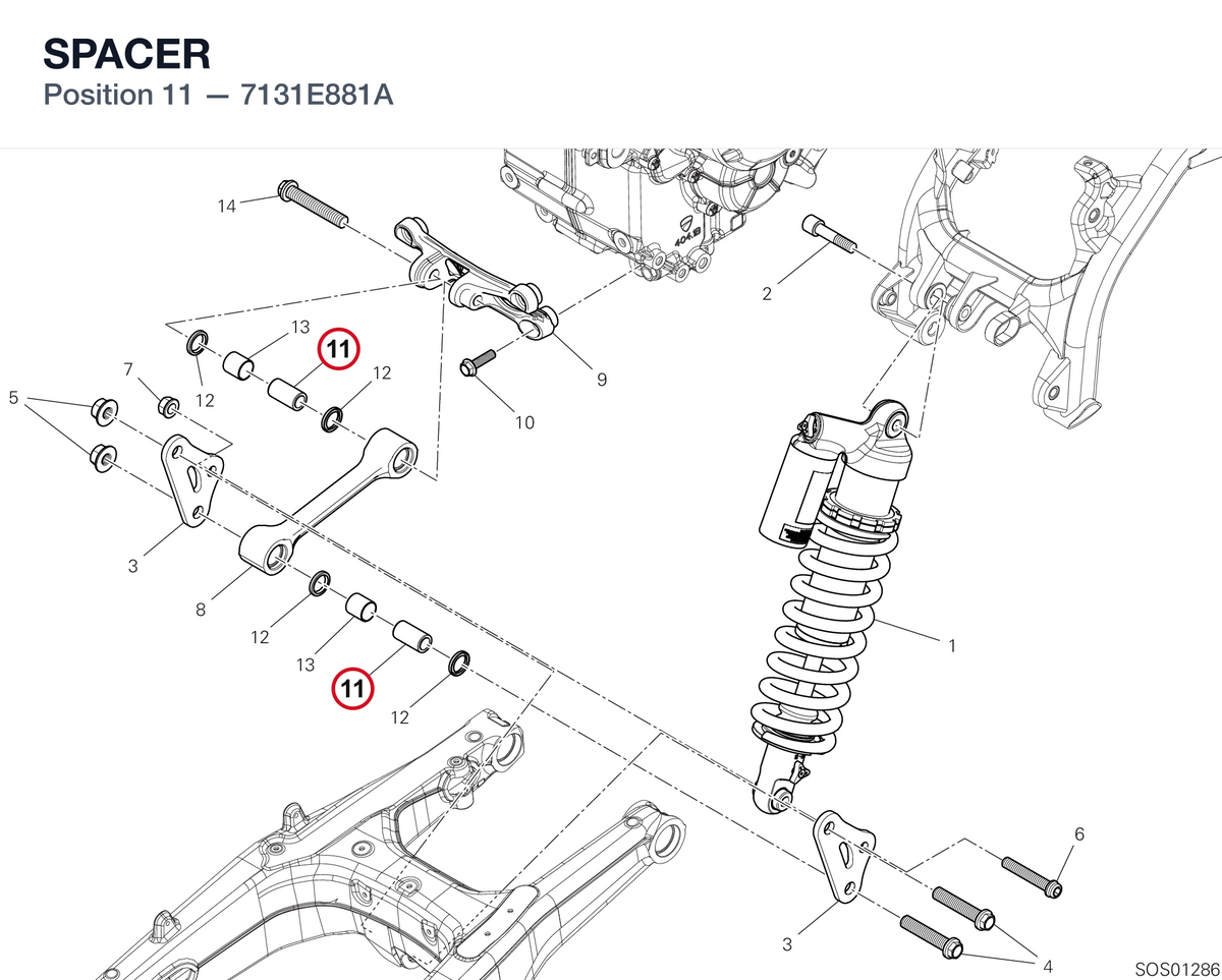 SPACER 7131E881A diagram position