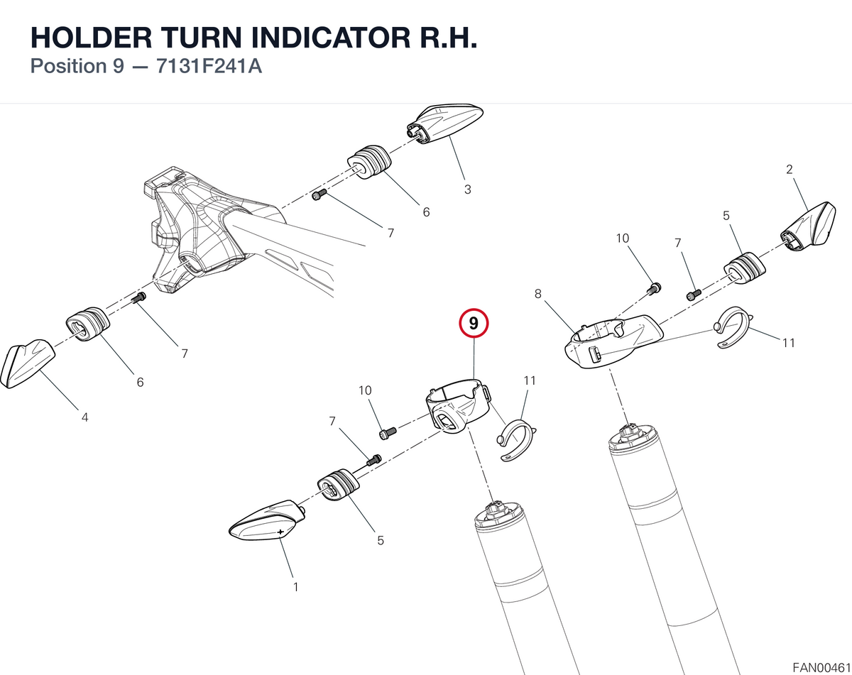 HOLDER TURN INDICATOR R.H. 7131F241A diagram position