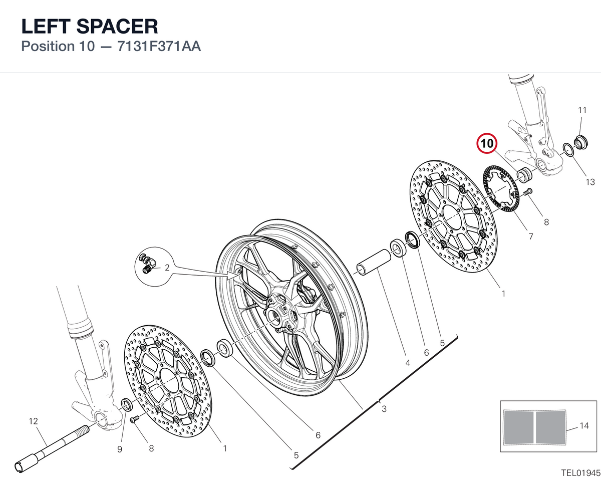 LEFT SPACER 7131F371AA diagram position