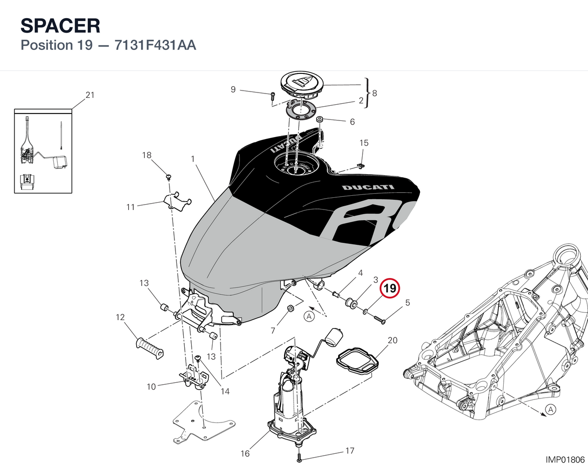 SPACER 7131F431AA diagram position