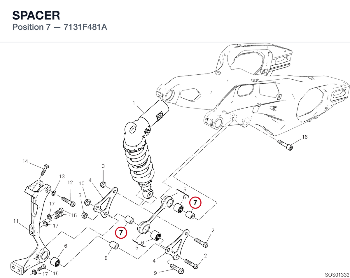 SPACER 7131F481A diagram position