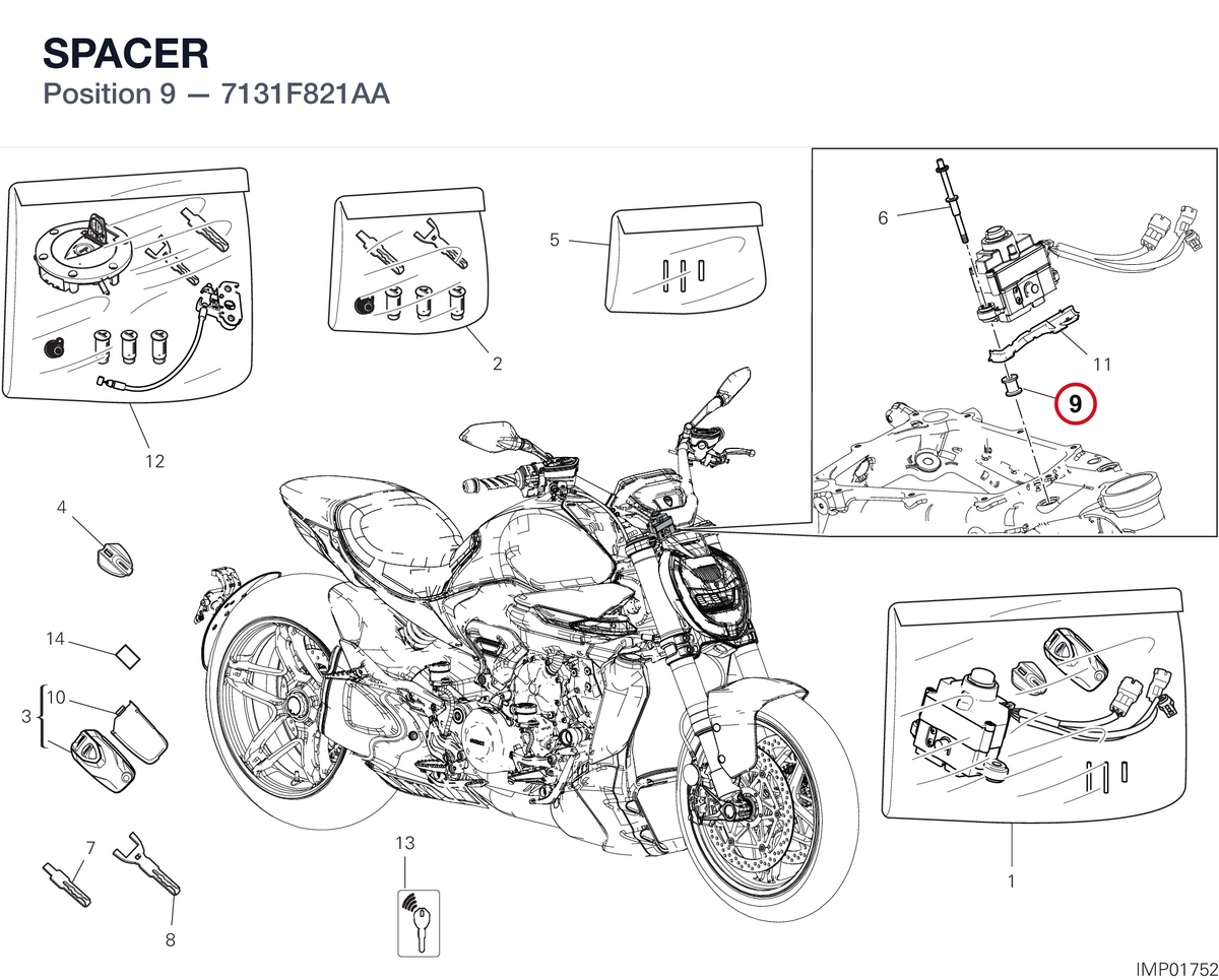 SPACER 7131F821AA diagram position