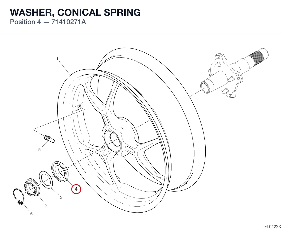 WASHER, CONICAL SPRING 71410271A diagram position
