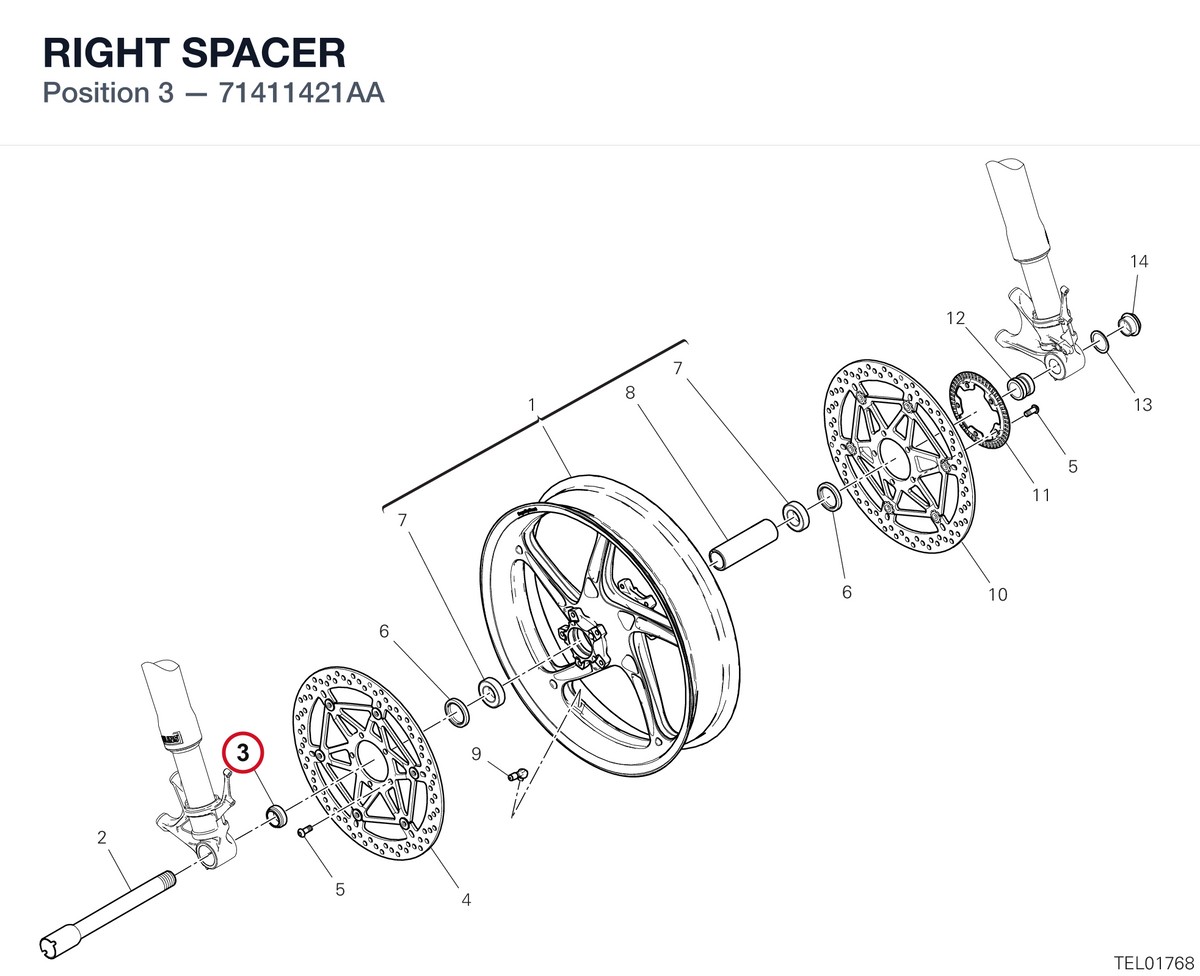RIGHT SPACER 71411421AA diagram position