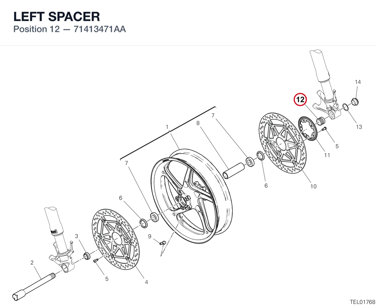 LEFT SPACER 71413471AA diagram position
