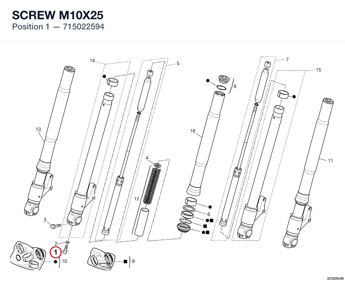 SCREW M10X25 715022594 diagram position