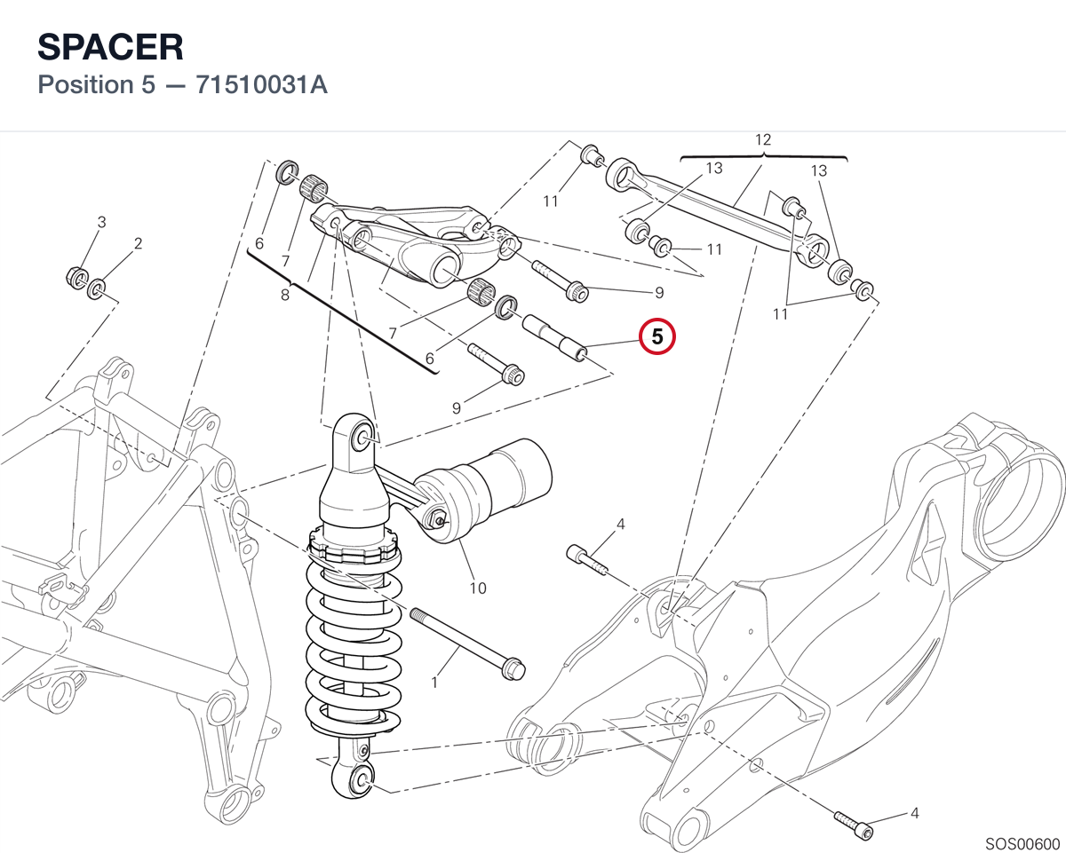 SPACER 71510031A diagram position