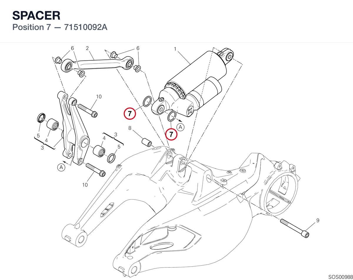 SPACER 71510092A diagram position