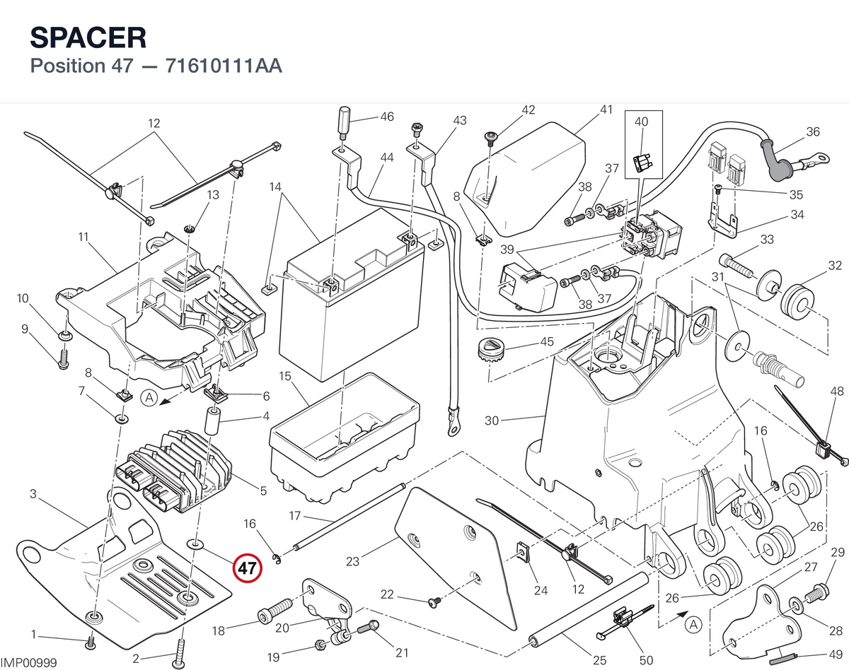 SPACER 71610111AA diagram position