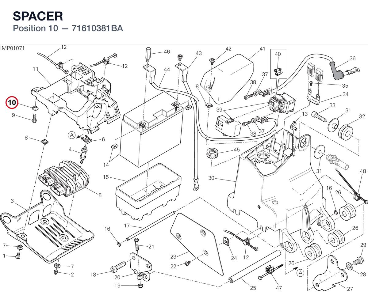 SPACER 71610381BA diagram position