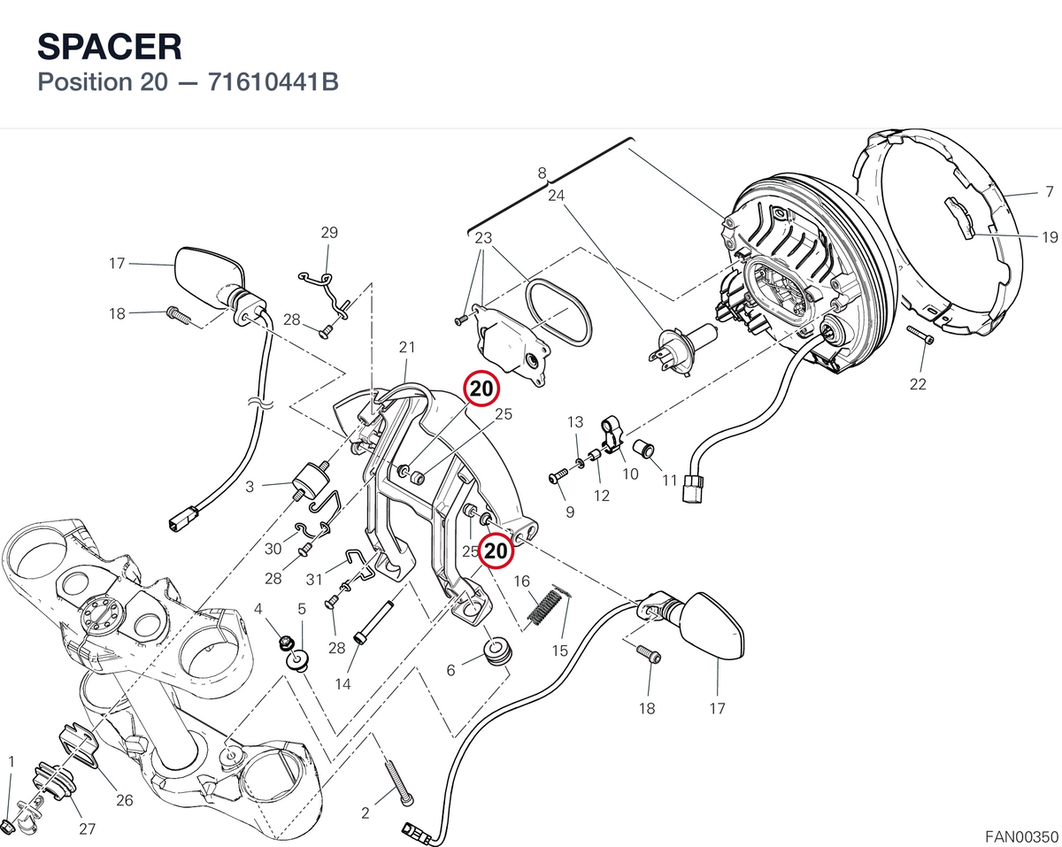 SPACER 71610441B diagram position